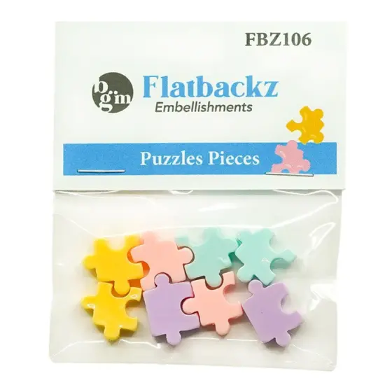 Buttons Galore Flatback Embellishments for Crafts - Puzzle Pieces - 15 Pieces {2}
