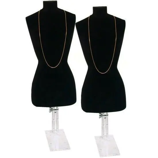 2 Black Necklace Bust Jewelry Body Window Case Displays {1}