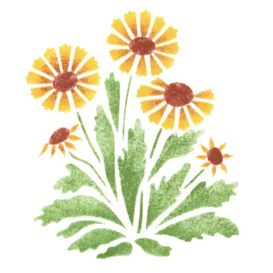Blanket Flowers Wall Stencil | 1436 by Designer Stencils | Floral Stencils | {1}