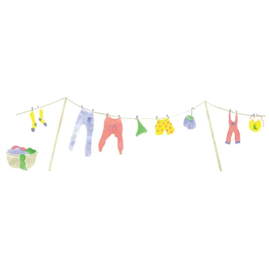 Clothesline Wall Stencil | 1243 by Designer Stencils | Outdoor Stencils | Reusable Art Craft Stencils for Painting on Walls, Canvas, Wood | Reusable Plastic Paint Stencil for Home Makeover | Easy to Use & Clean Art Stencil {1}