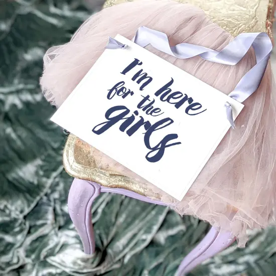 Ritzy Rose Cute Ring Bearer Sign - Black on 11x8in Ivory Linen Cardstock with Dusty Blue Ribbon {5}