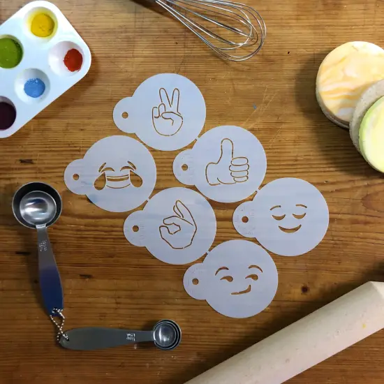 Emojis 2 Cookie Stencil Set | C1017 by Designer Stencils | Cookie Decorating Tools | {4}