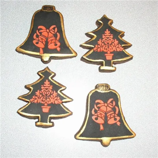 1.5-Inch Small Christmas Cookie & Cupcake Stencils: Christmas Tree, Angel, Bells | C194 by Designer Stencils | {3}