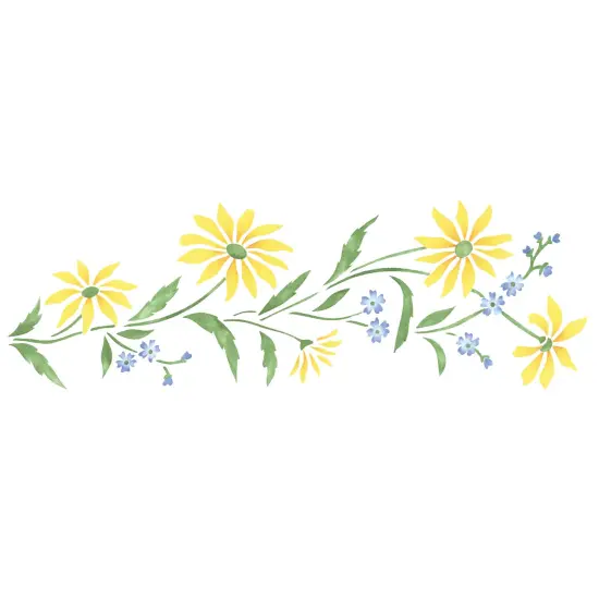 Daisy Wall Stencil | 1306 by Designer Stencils | Floral Stencils | Reusable Art Craft Stencils for Painting on Walls, Canvas, Wood | Reusable Plastic Paint Stencil for Home Makeover | Easy to Use & Clean Art Stencil {1}