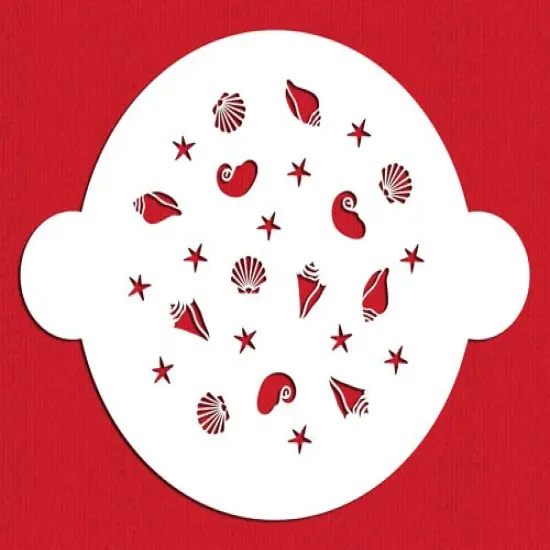 Seashell Cake Top | C133 by Designer Stencils | Cake Decorating Tools | Baking Stencils for Royal Icing, Airbrush, Dusting Powder | Reusable Plastic Food Grade Stencil for Cakes | Easy to Use & Clean Cake Stencil {1}