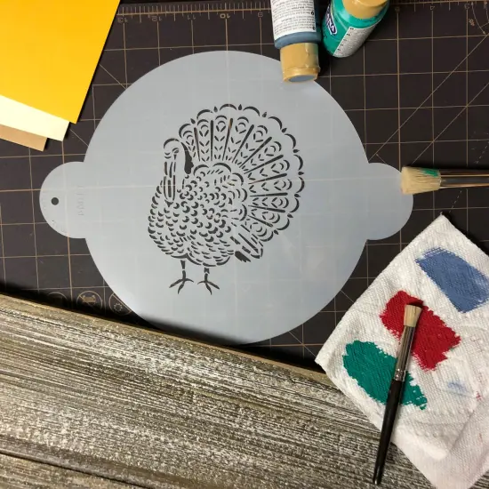 Feathered Turkey Cake & Pie Stencil | C1044 by Designer Stencils | Cake Decorating Tools | Baking Stencils for Royal Icing, Airbrush, Dusting Powder | Reusable Plastic Food Grade Stencil for Cakes | Easy to Use & Clean Cake Stencil {4}
