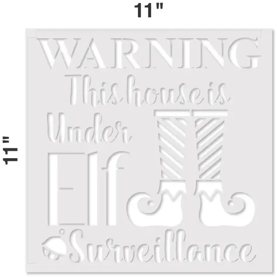 Elf Surveillance Embossing 12 x 12 Stencil | FS084 by Designer Stencils | Word & Phrase Stencils | Reusable Stencils for Painting on Wood, Wall, Tile, Canvas, Paper, Fabric, Furniture, Floor | Reusable Stencil for Home Makeover {2}