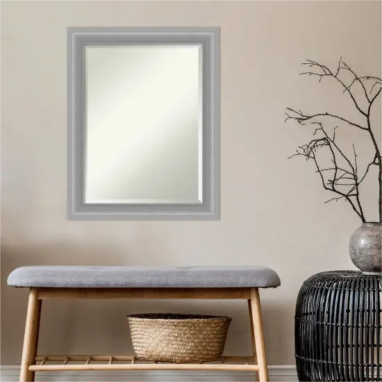 Beveled Bathroom Wall Mirror, Peak Polished Nickel Narrow Frame {4}