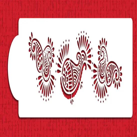 Mehndi Cake Stencil Tier #5 | C394 by Designer Stencils | Cake Decorating Tools | Baking Stencils for Royal Icing, Airbrush, Dusting Powder | Reusable Plastic Food Grade Stencil for Cakes | Easy to Use & Clean Cake Stencil {1}