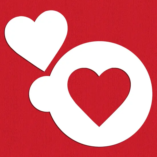 Solid Heart Cake Stencil | C353 by Designer Stencils | Cake Decorating Tools | Baking Stencils for Royal Icing, Airbrush, Dusting Powder | Reusable Plastic Food Grade Stencil for Cakes | Easy to Use & Clean Cake Stencil {1}