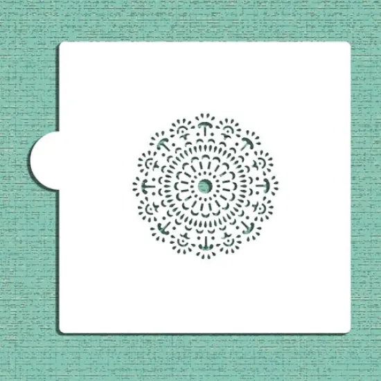 Mandala #4 Cookie & Craft Stencil | CM061 by Designer Stencils | Cookie Decorating Tools | Baking Stencils for Royal Icing, Airbrush, Dusting Powder | Craft Stencils for Canvas, Paper, Wood | Reusable Food Grade Stencil {2}