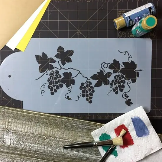 Grapevine Cake Stencil | C009 by Designer Stencils | Cake Decorating Tools | Baking Stencils for Royal Icing, Airbrush, Dusting Powder | Reusable Plastic Food Grade Stencil for Cakes & Cookies | Easy to Use & Clean Cake & Cookie Stencil {5}