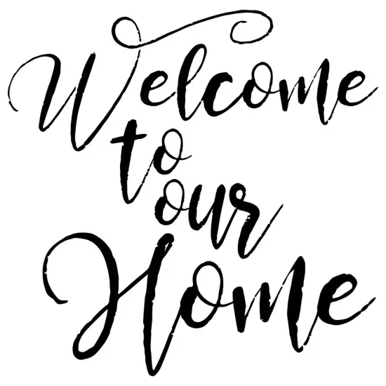 Welcome to Our Home Embossing 12 x 12 Stencil | FS017 by Designer Stencils | Reusable Stencils for Painting | {1}