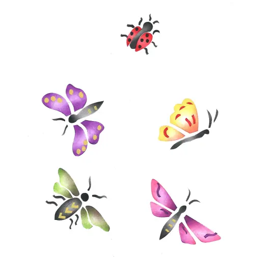 Mini Bugs Wall Stencil | 249A by Designer Stencils | Reusable Art Craft Stencils for Painting | {1}