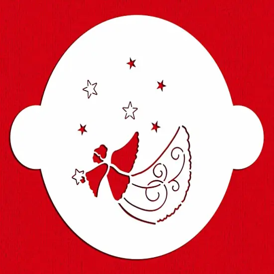 Angel Cake Stencil | C093 by Designer Stencils | Cake Decorating Tools | Baking Stencils for Royal Icing, Airbrush, Dusting Powder | Reusable Plastic Food Grade Stencil for Cakes | Easy to Use & Clean Cake Stencil {1}