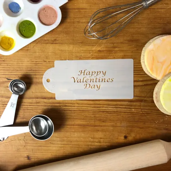 Happy Valentines Day Business Card Cookie Stencil | C215 by Designer Stencils | {2}