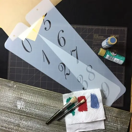 2.25-Inch Script Numbers Cake Stencils | C143 by Designer Stencils | Cake Decorating Tools | Baking Stencils for Royal Icing, Airbrush, Dusting Powder | Reusable Plastic Food Grade Stencil for Cakes | Easy to Use & Clean Cake Stencil {4}