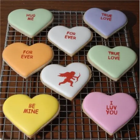 Large Candy Heart Sayings Cookie Stencils | C251 by Designer Stencils | Cookie Decorating Tools | Baking Stencils for Royal Icing, Airbrush, Dusting Powder | Reusable Plastic Food Grade Stencil for Cookies | Easy to Use & Clean Cookie Stencil {4}