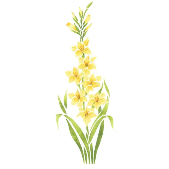 Gladiolus Flower Wall Stencil | 2021 by Designer Stencils | Floral Stencils | {1}