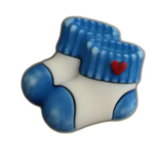 Buttons Galore and More 3D Bulk Buttons - Baby Booties - 25 Buttons Blue {1}