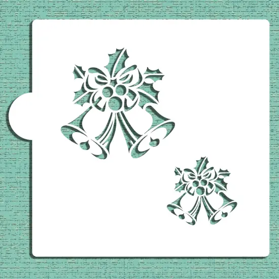 Winter Bells Cookie & Craft Stencil | CM072 by Designer Stencils | Cookie Decorating Tools | Baking Stencils for Royal Icing, Airbrush, Dusting Powder | Craft Stencils for Canvas, Paper, Wood | Reusable Food Grade Stencil {1}