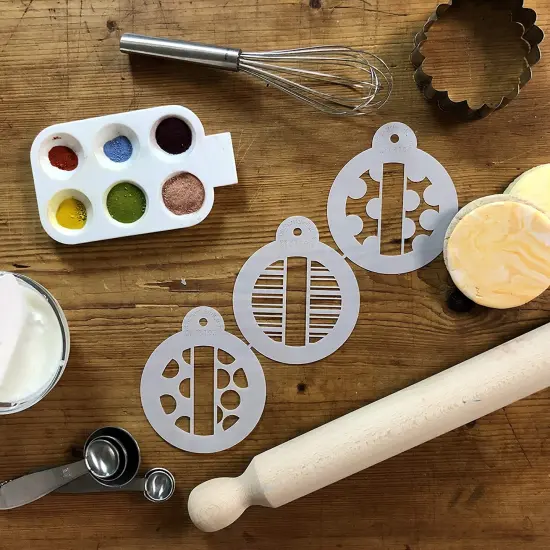 Polka Dots & Stripes Cookie Stencils | C319 by Designer Stencils | Cookie Decorating Tools | Baking Stencils for Royal Icing, Airbrush, Dusting Powder | Reusable Plastic Food Grade Stencil for Cookies | Easy to Use & Clean Cookie Stencil {3}