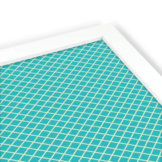 PinPix Custom Bulletin Board Neon Blue Diamond Poster Board Has a Fabric Style Canvas Finish, Framed in Satin White Frame, by ArtToFrames (PinPix-350) {4}