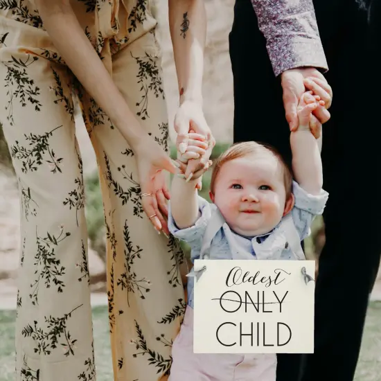 Ritzy Rose Pregnancy Announcement Sign - Black on 11x8in White Linen Cardstock with Gray Ribbon {6}