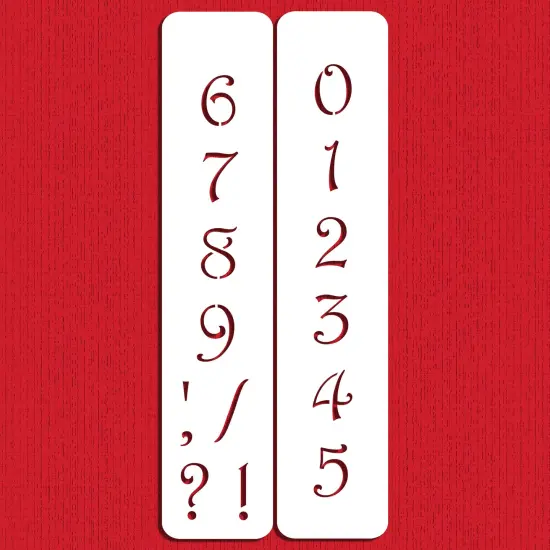 1.75-Inch Contemporary Numbers Cake Stencils | C139 by Designer Stencils | Cake Decorating Tools | Baking Stencils for Royal Icing, Airbrush, Dusting Powder | Reusable Plastic Food Grade Stencil for Cakes | Easy to Use & Clean Cake Stencil {1}