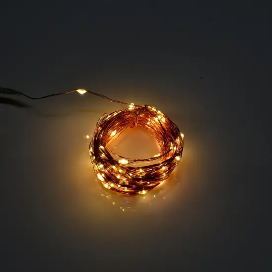 Perfect Holiday 100 LED Copper Fairy Light Plug in OEM - Copper Warm White {3}