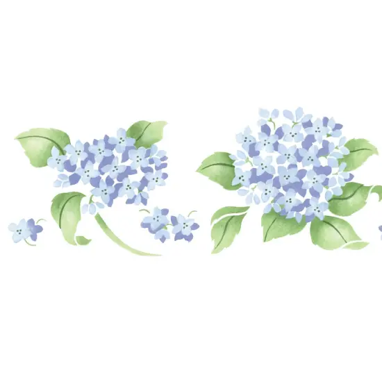 Small Hydrangea Wall Stencil Border | 2077 by Designer Stencils | Floral Stencils | Reusable Art Craft Stencils for Painting on Walls, Canvas, Wood | Reusable Plastic Paint Stencil for Home Makeover | Easy to Use & Clean Art Stencil {2}