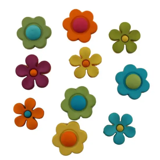 Assorted Flower Power Buttons &ndash; 50+ Piece Set for Sewing, Scrapbooking & DIY Crafts &ndash; Colorful Floral Designs {4}