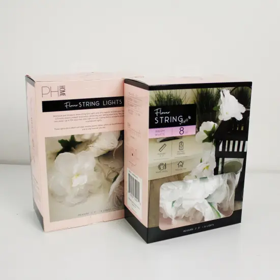 Perfect Holiday 8LED White Flower String Lights - Warm White {5}