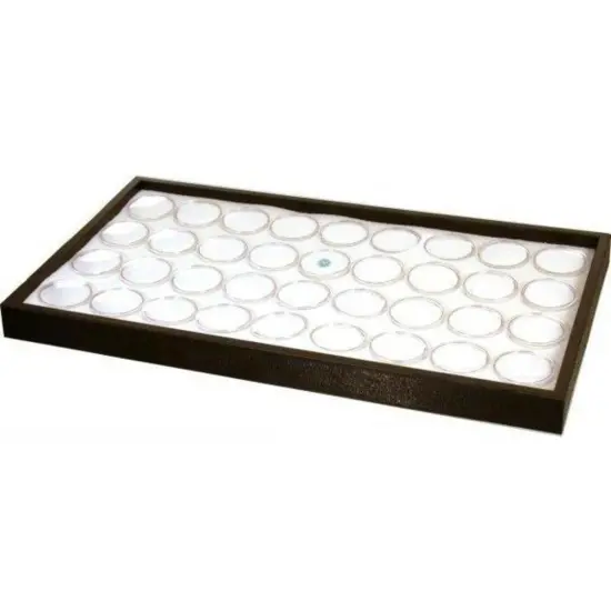 36 White Foam Gem Jars Travel Case Display Tray Insert {1}