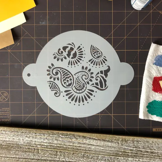 5-Inch Mehndi Cake Stencil Top | C389 by Designer Stencils | Cake Decorating Tools | Baking Stencils for Royal Icing, Airbrush, Dusting Powder | Reusable Plastic Food Grade Stencil for Cakes | Easy to Use & Clean Cake Stencil {4}