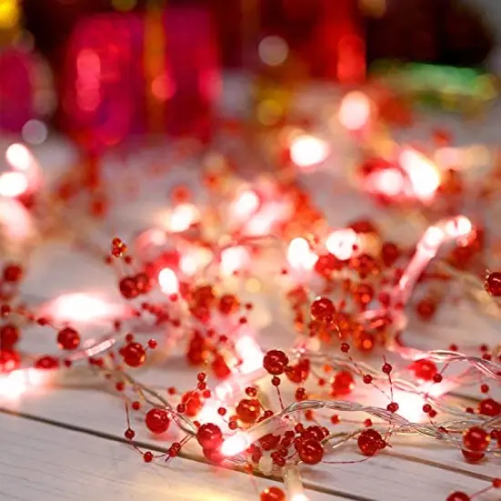 Perfect Holiday 20 LED Beads String Light Battery Operated - White Red {2}