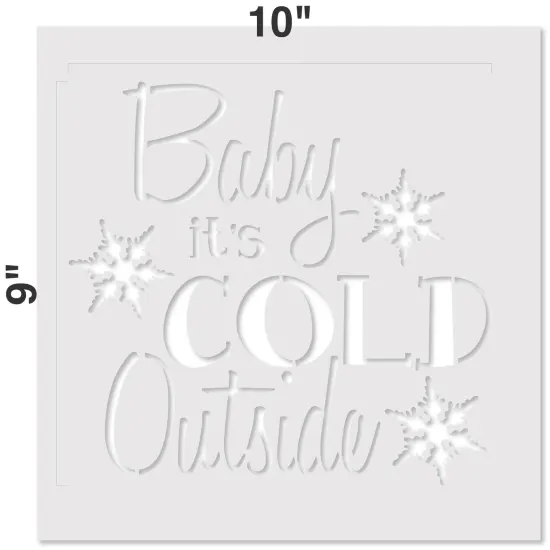 Baby It's Cold Outside Embossing 12 x 12 Stencil | FS045 by Designer Stencils | Word & Phrase Stencils | Reusable Stencils for Painting on Wood, Wall, Tile, Canvas, Paper, Fabric, Furniture, Floor | Reusable Stencil for Home Makeover {2}