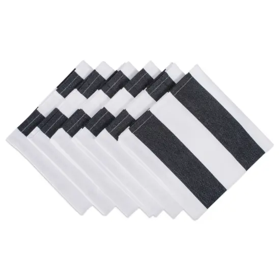 DII Black/White Dobby Stripe Napkin (Set of 6) {1}