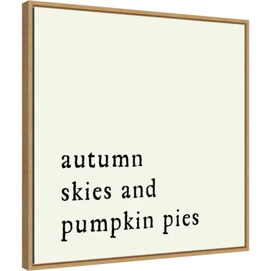 Autumn Skies Pumpkin Pies by Amanti Art Portfolio 22-in. W x 22-in. H. Canvas Wall Art Print Framed in Natural {1}