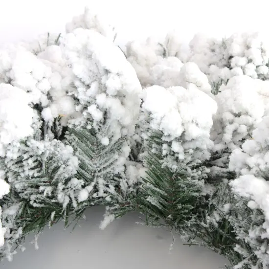 Perfect Holiday 24" Pre-Lit Wreath Heavy Flocked {2}