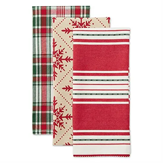 DII Asst Scandinavian Snowflakes Dishtowel (Set of 3) {2}