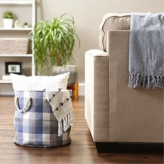 DII Polyester Bin Tri Color French Blue Round Large 15"x16"x16" {5}