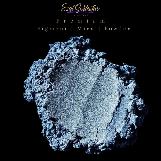 Premium Pigment Powder 50g | Authentic Unique & Bright Pearlescent Metallic and Neon Colors | Especially Formulated for Artwork, Resin, Slime, Plasticine and more by Ezgi Sertcetin Fountain blue {1}