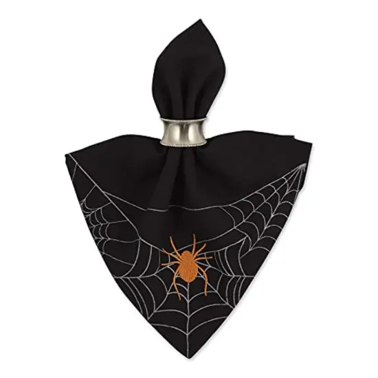 DII Spooky Spiderweb Embellished Napkin (Set of 4) {2}