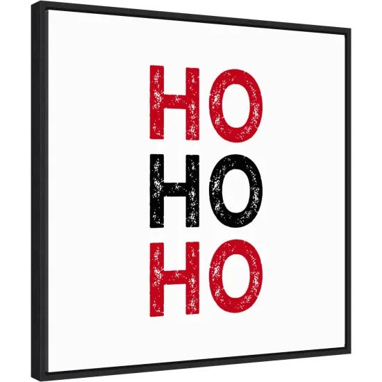 Ho Ho Ho Red Black by Amanti Art Portfolio 22-in. W x 22-in. H. Canvas Wall Art Print Framed in Black {1}