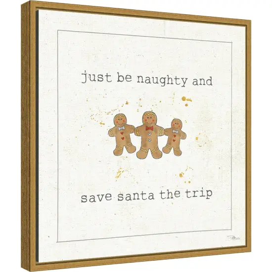 Christmas Cuties VII (Gingerbread) by Pela Studio Canvas Wall Art Print Framed Gold {1}