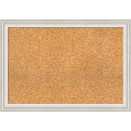 Cork Board, Trio White Wash Silver Frame - Bulletin Board, Organization Board, Pin Board {1}
