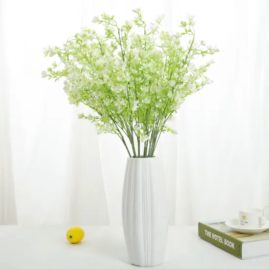Grand Verde Forget-Me-Not Tall Artificial Flowers 29&rdquo; Long Stems Real-Touch Faux Bouquet, 5pcs Bundle White {4}
