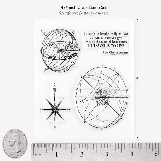 Travel The World Small Clear Stamp Set 4x4 inch by Wintertime Crafts {4}