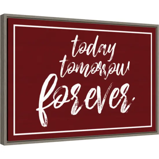 Valentines Sentiment VII Forever by Tara Reed 23-in. W x 16-in. H. Canvas Wall Art Print Framed in Grey {1}